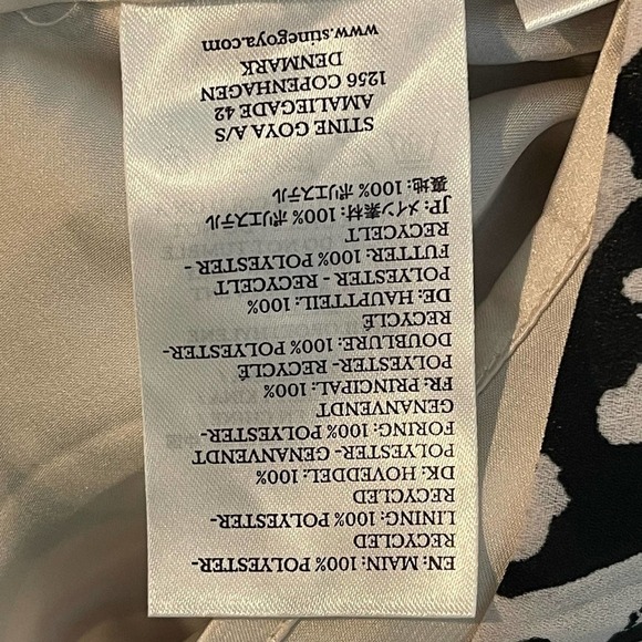 Stine Goya Short Sleeve Collar Neck Button Front Midi Dress White Black Size XS - Picture 10 of 10